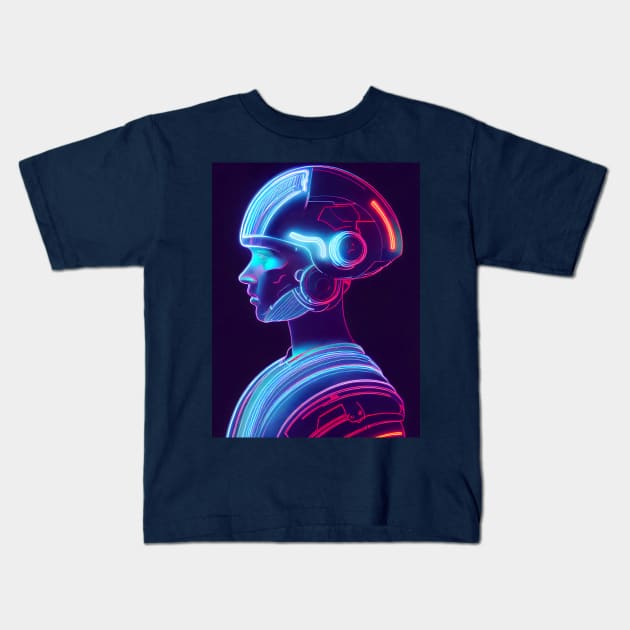 Artificial intelligence with human face Kids T-Shirt by RulizGi